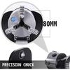CNC Router Rotary Axis 80mm 3-Jaw Spiral Chuck Router Axis Measuring for CO2 Laser Engraving Cutting Machine Tailstock A-Axis
