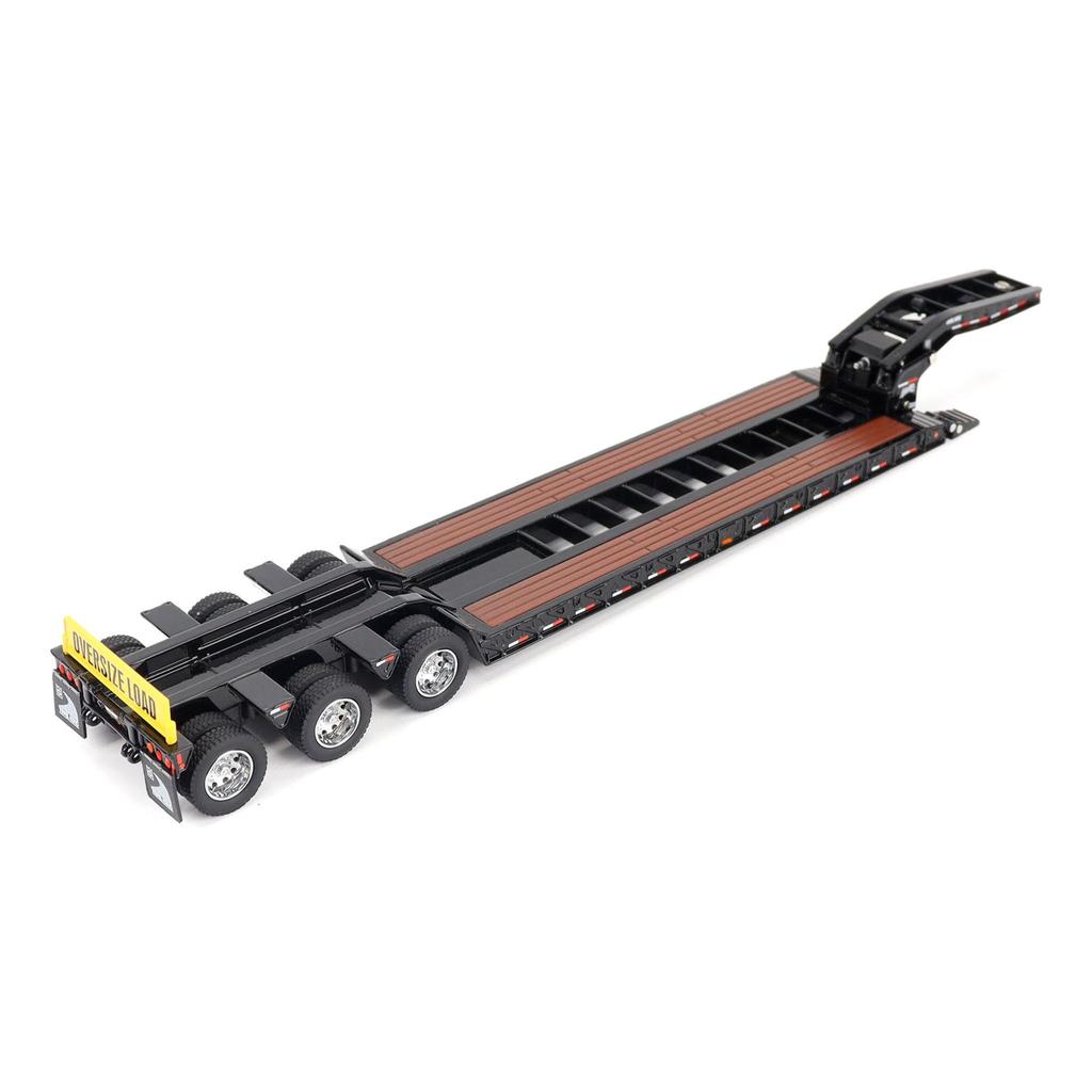 Scale Trail King TK120 Hydraulically Detachable Gooseneck Lowboy Trailer Regular Transport Scale Diecast Collectible Item 71136 150 (Black Version)