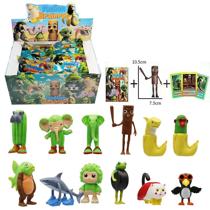 24Pcs Brainrottung Tung Sahur Jewelry Blind Bag Characters Funny Meme Pvc Toy Model Blind Box Home Decoration Children'S Gifts