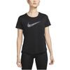 New Nike Dri-FIT Swoosh Women's Short-Sleeve Running Top Black FB4697-010