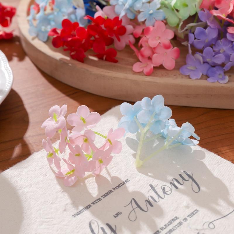 4cm 20Pcs Daisy Flower Heads Silk Hydrangea Artificial Flowers for Wedding Home Decoration DIY Christmas Wreath Gifts Accessory