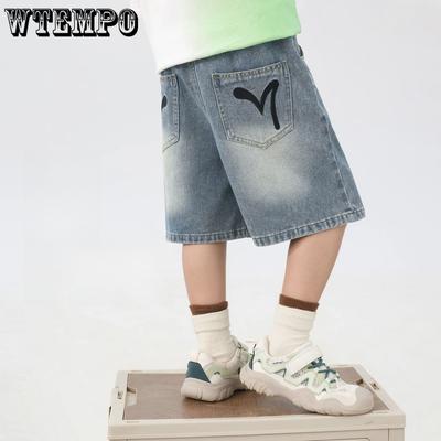 Pantalones Ropa de Niño Pantalones Cortos de Mezclilla Suave para Niño Pantalones de Niño Ropa de Verano para Hombre Guapo Pantalones Medios