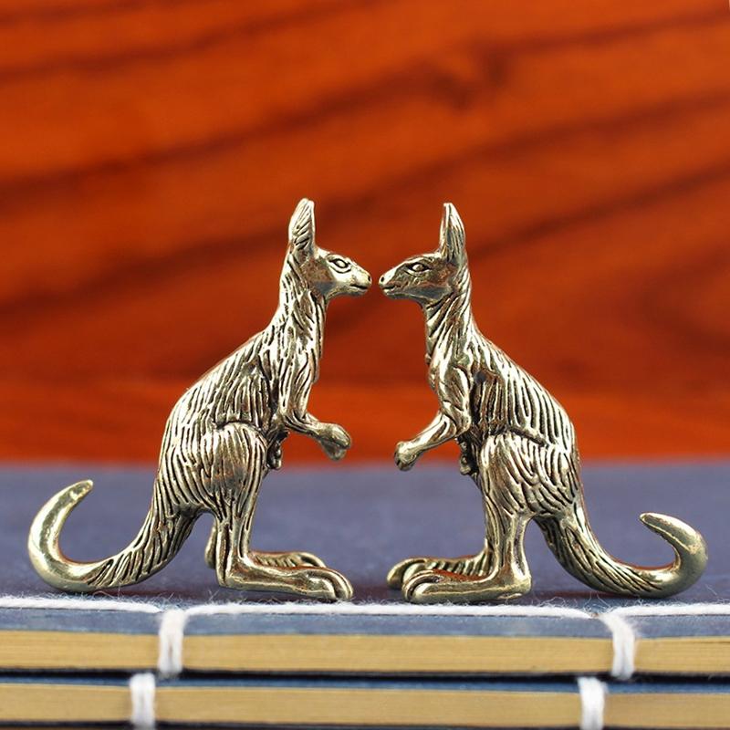 Messing Känguru Skulptur Vintage Tierfigur Vergoldung Für Schreibtischdekoration