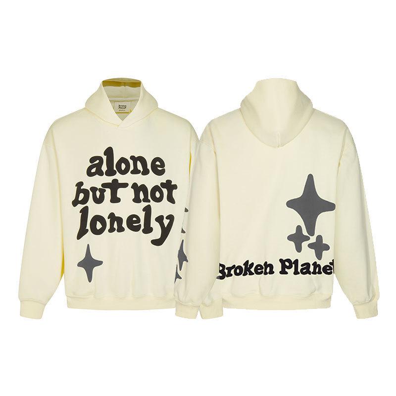 Unisex Broken Planet Print Velvet Hoodie - Trendy & Casual