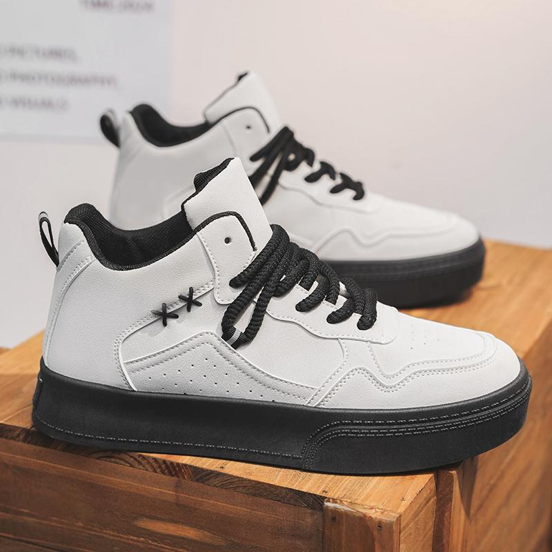 

Casual shoes men s middle help fashion trend sports shoes 2025 autumn leather versatile comfortable running shoes spot 44