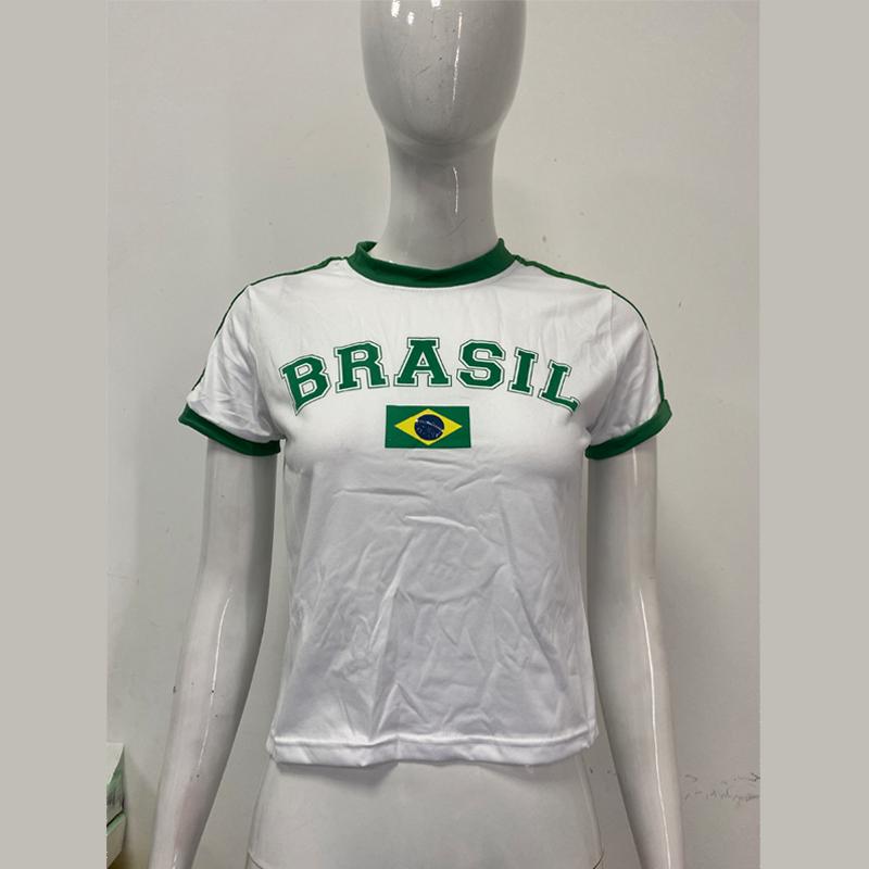 

Европейская и американская летняя футболка Y2K в стиле ретро с принтом букв, хип-хоп, круглый вырез L