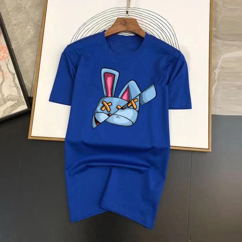 Medvilniniai marškinėliai Funky prekės ženklo zuikutis juokingi animaciniai filmai trumpomis rankovėmis vyriški asmenybės gatvės marškinėliai laisvi dideli marškinėliai kvėpuojantys minkšti