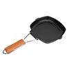 Frying Pan Folding Non Stick Portable Anti Scald Wooden Handle Steak Pan for Cooking Camping Dining