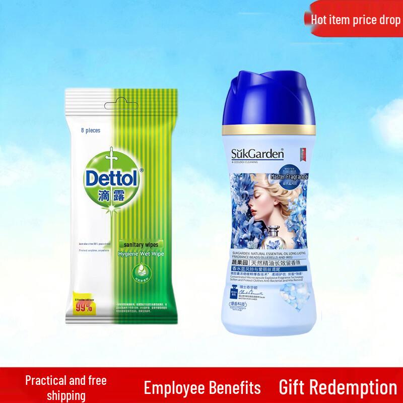 Dettol Hygienic Wipes & Fruit Garden Scent Beads (Bluebell & Iris)