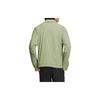 adidas Men's Casual Solid Color Long-Sleeve Jacket with Zipper Design - Green