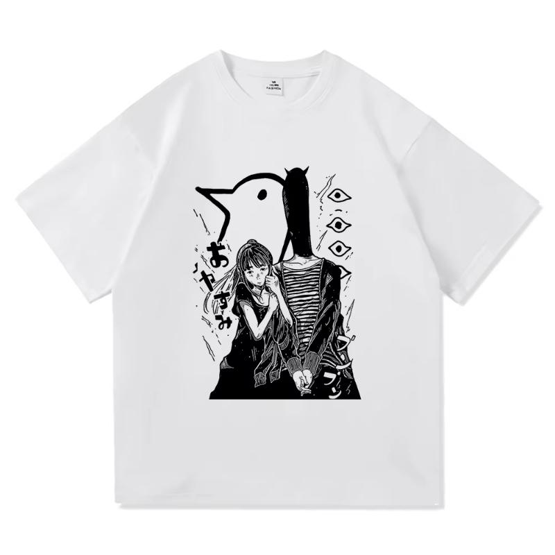 Goodnight Punpun T Shirt Fashion Women Retro Oyasumi Punpun Aiko Tanaka T-Shirt Unisex Anime Manga Retro Sand Cotton Tees Shirts