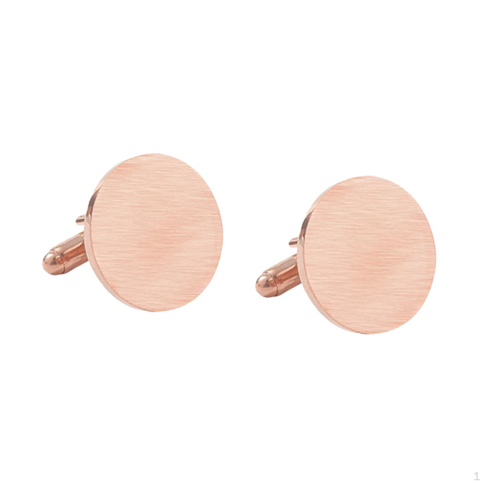 

1 пара запонок для мужчин, запонки для свадебных деловых рубашек, нержавеющая сталь розового золота