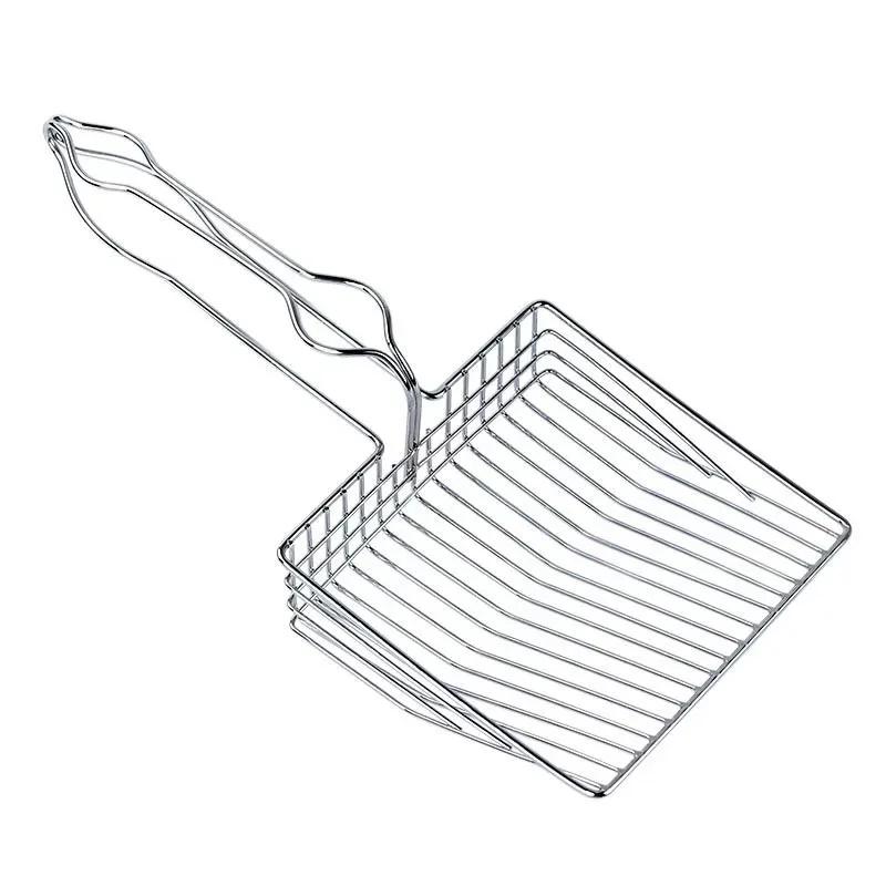Cat Litter Shovel  Wood Handle Metal Scooper with Hook Portable Stainless Steel Sifting Kitten Toilet Cleaning Tool Pet Products