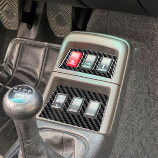 2Pcs Carbon Fiber Interior Center Switch Cover Trim For Porsche 911 1989-1997
