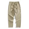 Men's Summer Lightweight Cotton-Linen Trousers with Elastic Waist and Straight Leg