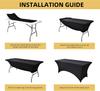 New 1PC/2PC Spandex Tablecloth Tight Fitted Washable Wrinkle Resistant Stretch Rectangular Patio Table Cover Event Wedding Party