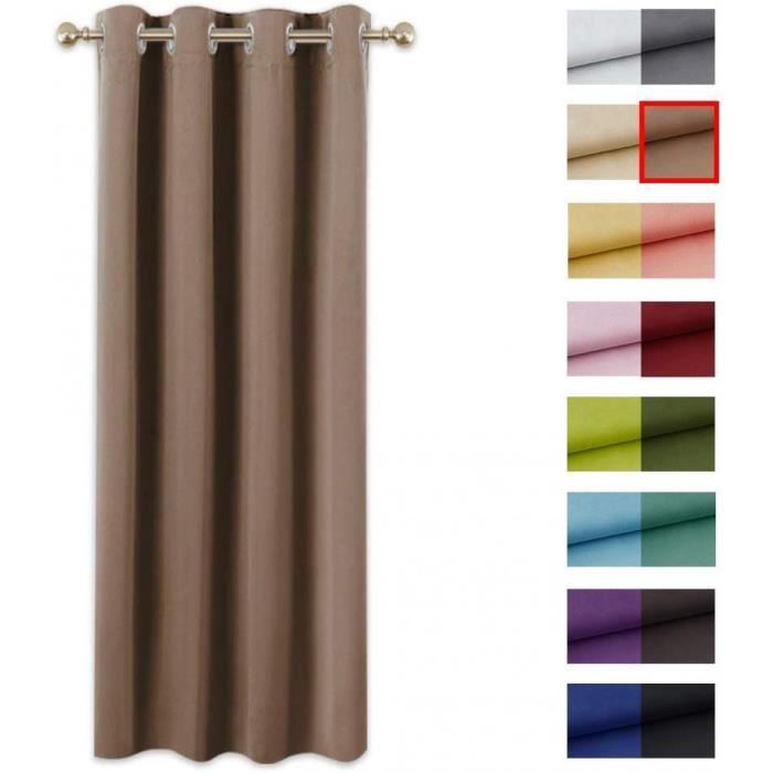 Rideaux - Ridaux - No582 - Occultants - Marron - 140x245 cm - Œillets