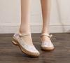 Women's Shoes with Linen Edging and Antique Embroidered Shoes and Cloth Shoe with Round Head In Spring and Autumn Female