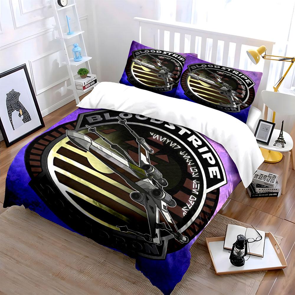 Bloodstripe Squadron Spaceship Bedding Duvet Cover Set Duvet Cover Pillowcases (1*Duvet Cover 2*Pillowcases, without duvet insert)
