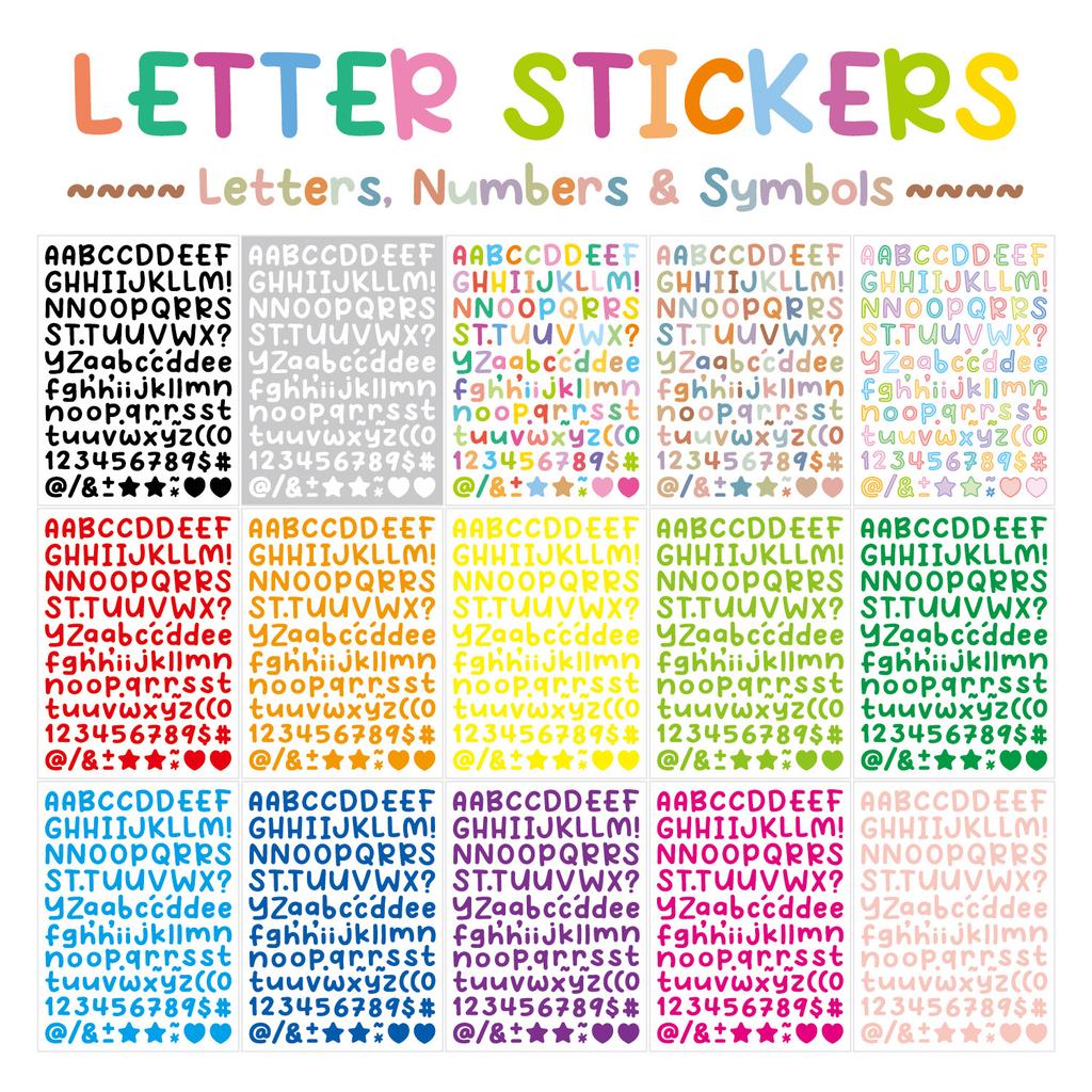 0.5-inch English Letter Sticker Small Size Gu Card Greeting Card Decorative Hand Note Scrapbook Letter Sticker