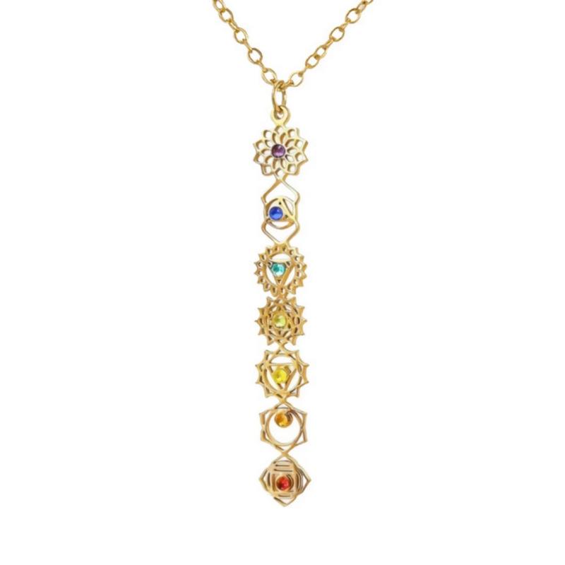 Custom Stainless Steel Yoga Necklace with Zirconia Pendant