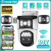 OKAM PRO HD 20MP WiFi Camera with Four Lenses 3 Screens 10x Zoom Outdoor Camera IP66 Waterproof Two-Way Intercom Smart Tracking PTZ Camera