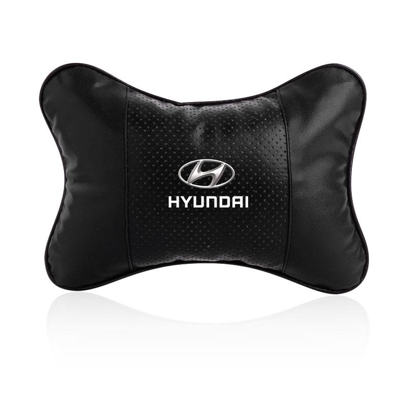 Car Seat Headrest Auto Logo Neck Pillow Car Accessories For Hyundai Accent Elantra Tucson Santafe Veloster Genesis Solaris