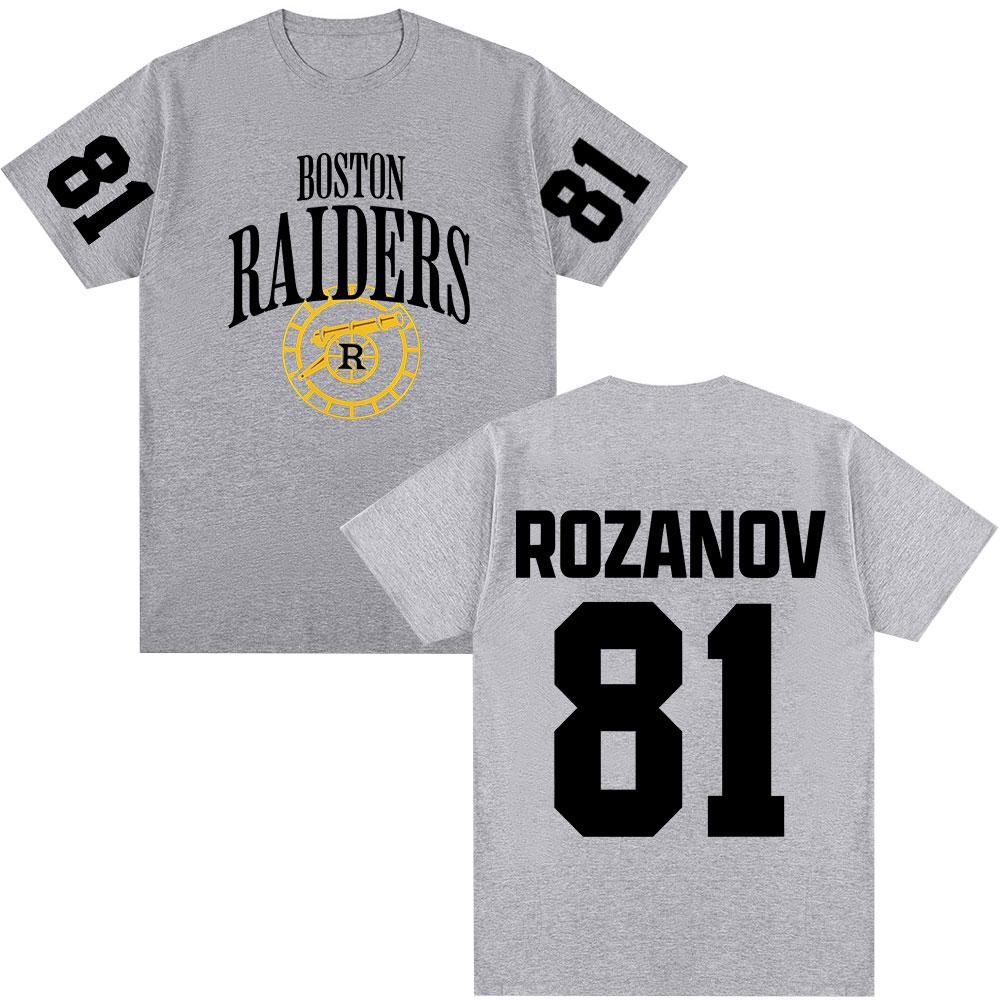 Heated Rivalry Ilya Rozanov 81 Boston Raiders Tshirts Unisexs Clothing Fashion Vintage Oversized T Shirts Cotton Casual Tshirt
