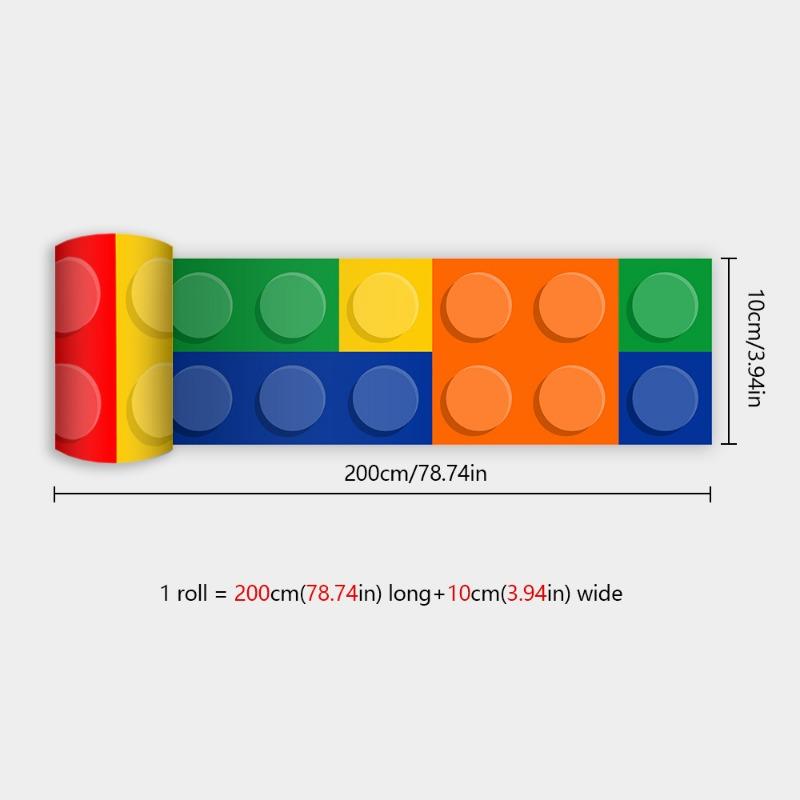 

Многоцветный строительный блок квадратная талия спальня гостиная прихожая домашнее украшение стены наклейки на стену