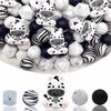 30PCS Silicone Bead Set - Cute Dinosaur, Plant & Flower Designs for DIY Jewelry, Keychains, Bracelets & Craft Pens