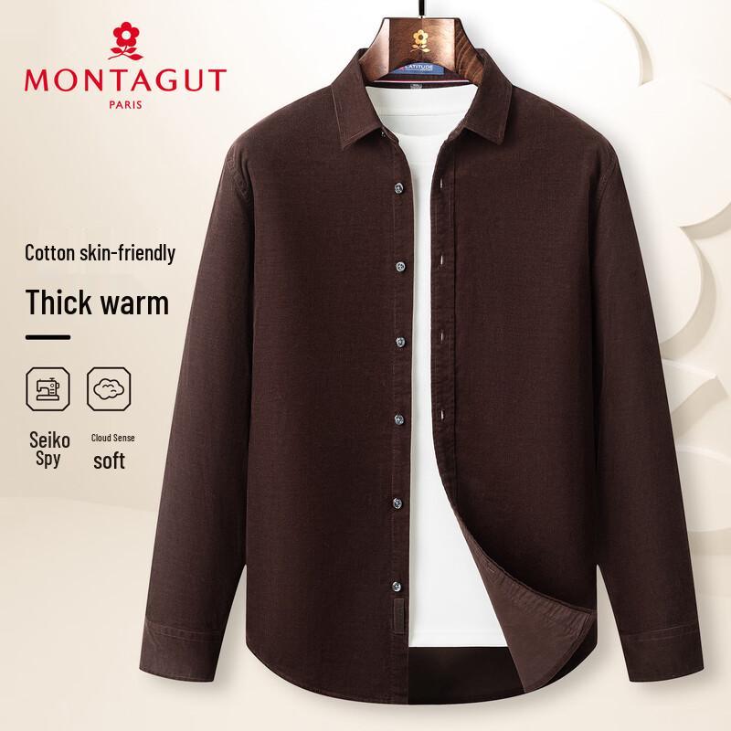 Montagut Men's Long-Sleeve Cotton Business Casual Shirt