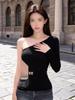 One-Shoulder Spicy Girl Long Sleeve T-Shirt - Spring Collection