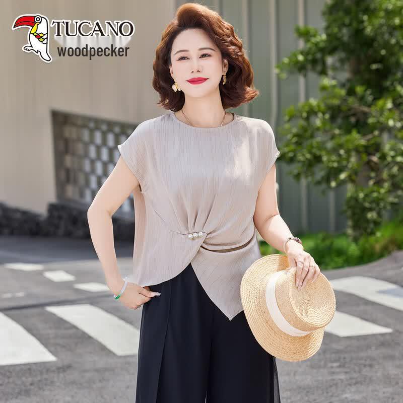 TUCANO Women s Elegant Ice Silk Short Sleeve Set 4XL