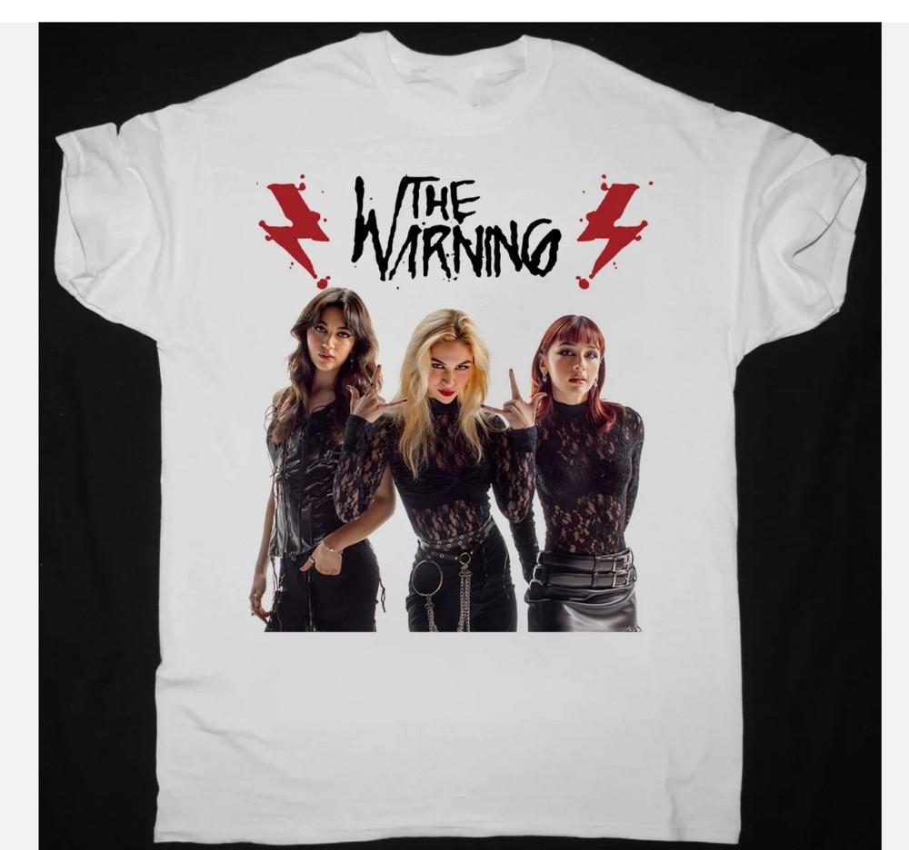 NUOVA Maglietta Manica Corta Bianca Taglia Unica Membro della Band The Warning 2025