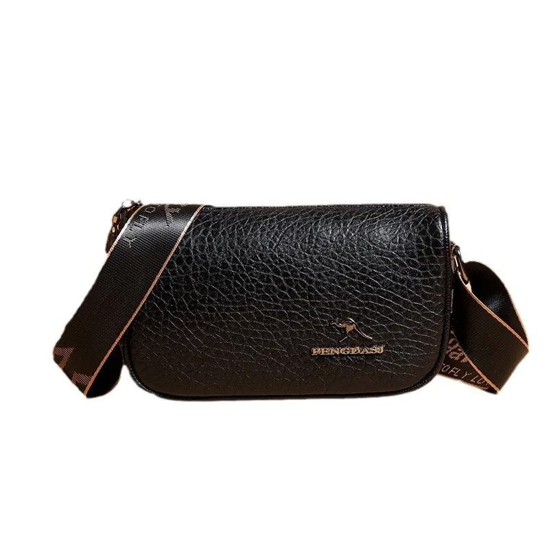 

Litchi Pattern Leather Simple Stylish Oval Cross Bodys Bags for Woman Large Capacity Single Shoulder Bag Suitable for Daily Use чёрный