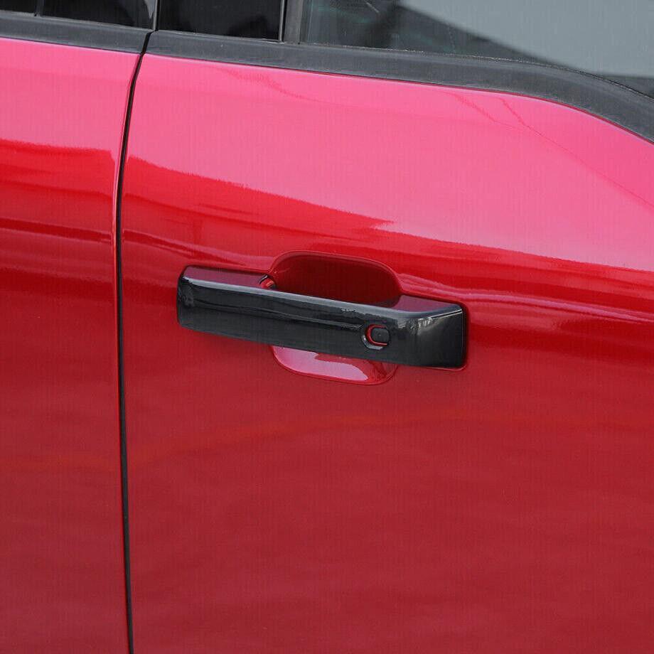 For 2021-2023 Ford F150 F-150 ABS Gloss Black Look Door Handle Decor Cover Trim
