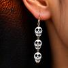 Dark Style Accessories 1 Pair Acrylic Halloween Earrings for Women Triple Skulls Drop Dangle Cosplay Party Jewelry Earrings Gothic Gifts Holiday
