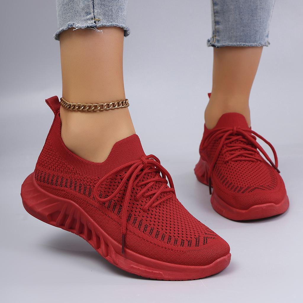 Spring And Autumn New Women'S Casual Lace Up Comfortable, Breathable, Lightweight And Wear-Resistant Sports Shoes