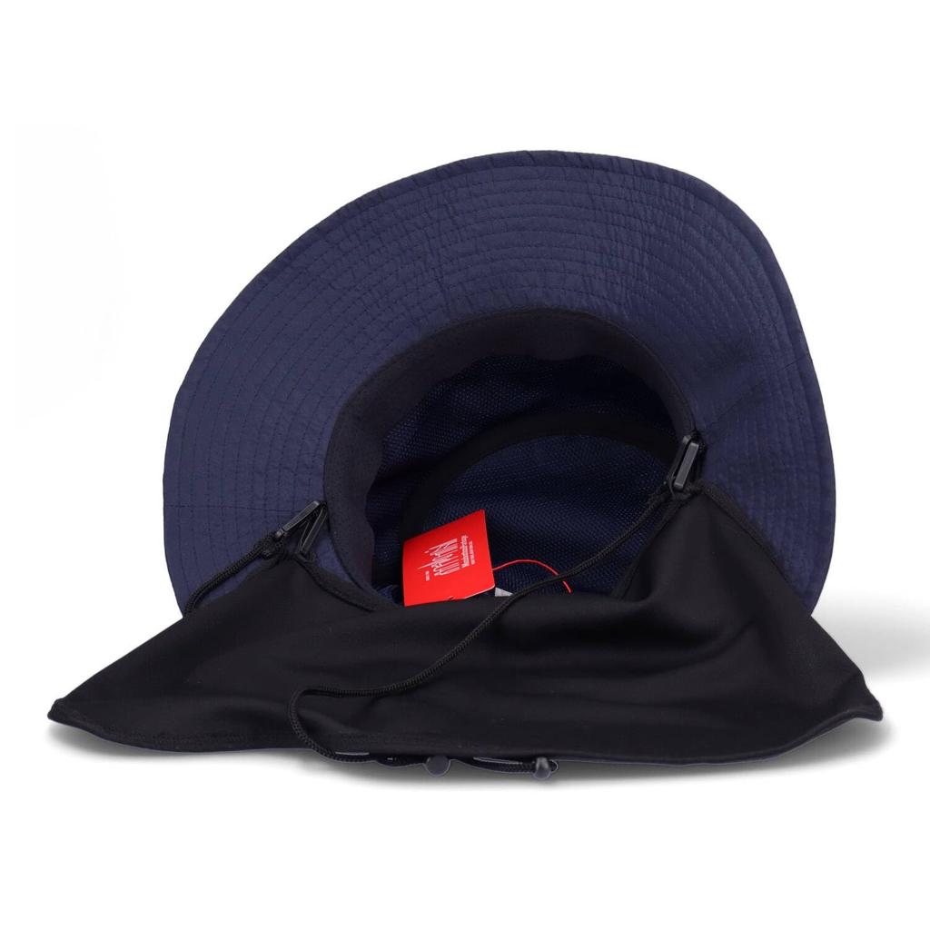 [Manhattan Portage] Sunshade Box Logo Adventure Hat with Logo Hat and Satin SUNSHADE LOGO HAT (013 Navy)
