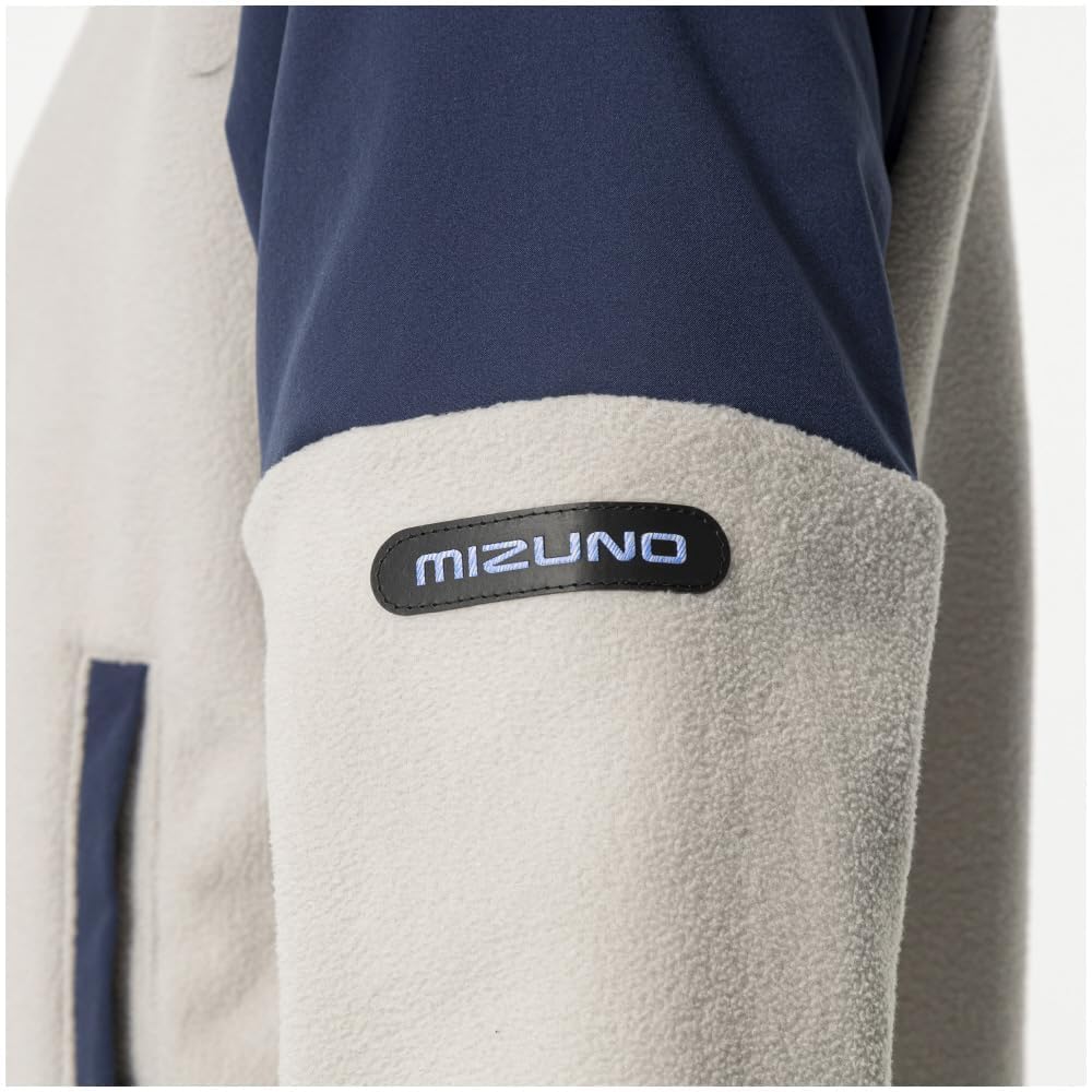 Mizuno Waterproof Fleece and Training Cloud Beige x Pageant Blue Women's Hoodie, Water-Repellent Warm, Wear, 32MCB880,