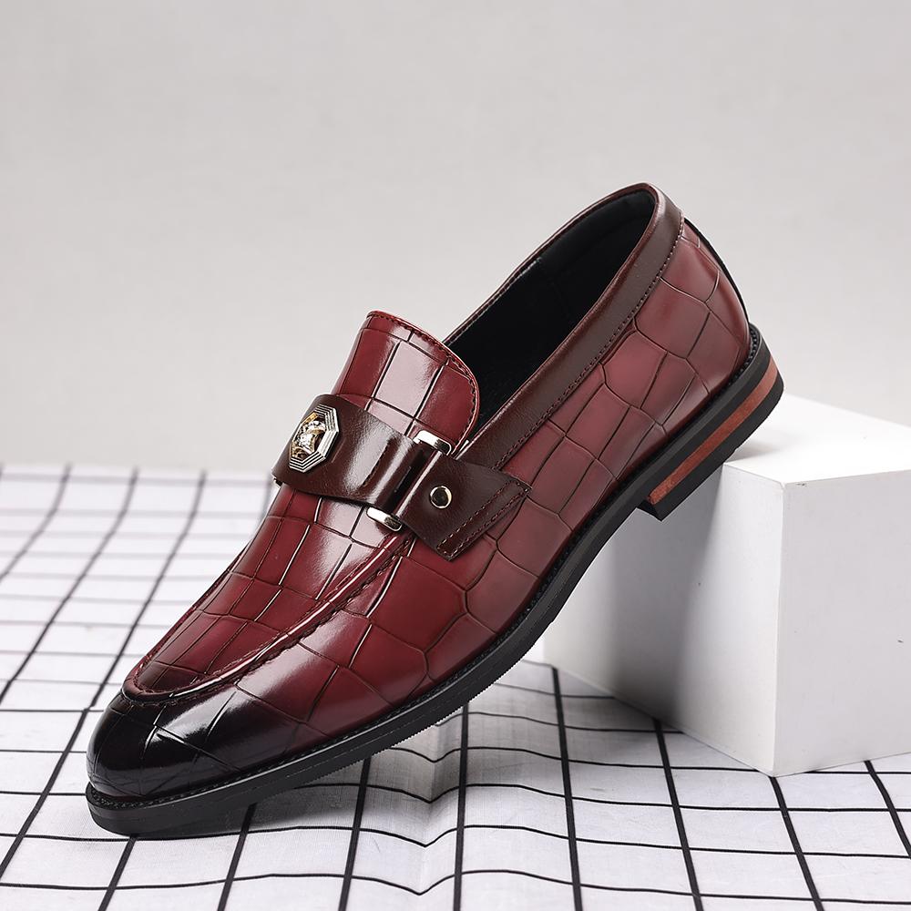 Tendenza Nuove Scarpe da Uomo in Pelle Verniciata con Motivo Coccodrillo Marca Designer Mocassini da Guida Scarpe Formali da Matrimonio Homecoming