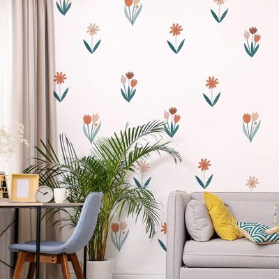 Flowers Plants Wall Stickers Background Wall Decals For Home Decoration Stickers,30*60cm