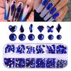 Nagelkonst Smycken 12-Fack Förpackad Glas Strass Nagelkonst Diamant Specialformad Diamant Nagelkonst Smycken Blandad