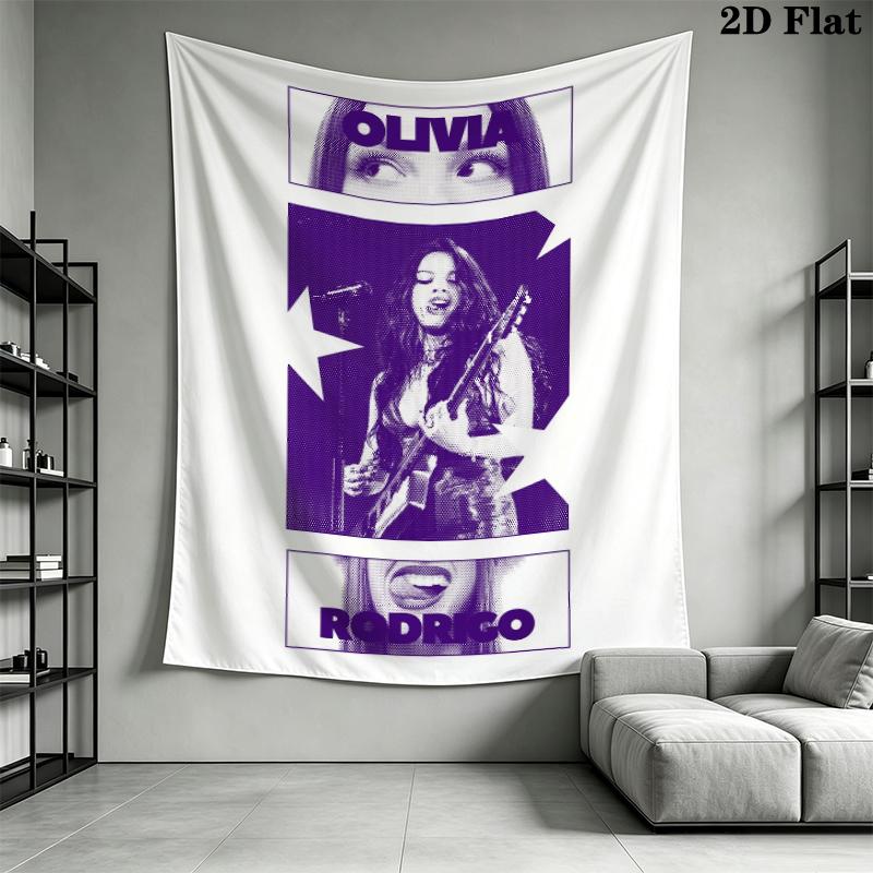 Olivia Isabel Rodrigo Wall Tapestry Aesthetic Wall Hanging Printed Fabric Blanket Decorative Tapestries for Bedroom Living Room Home Decor