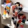1Pc Women's Thin Narrow Long Colorful Striped Scarf Autumn And Winter New Design Scarf Mountaineering Scarf Christmas Gifts
