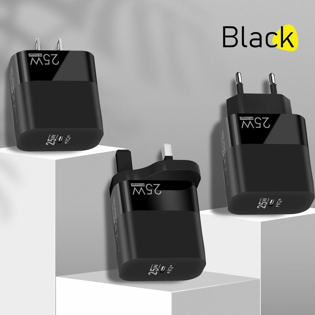 PD25W Type-C Charger: Single Port, EU/US/UK Standard Adapter for Mobile Phones