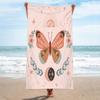 Boho Butterfly Beach Towel Soft Microfiber Bath Towel Vintage Floral Sun Moon Butterfly Quick Dry Travel Towel