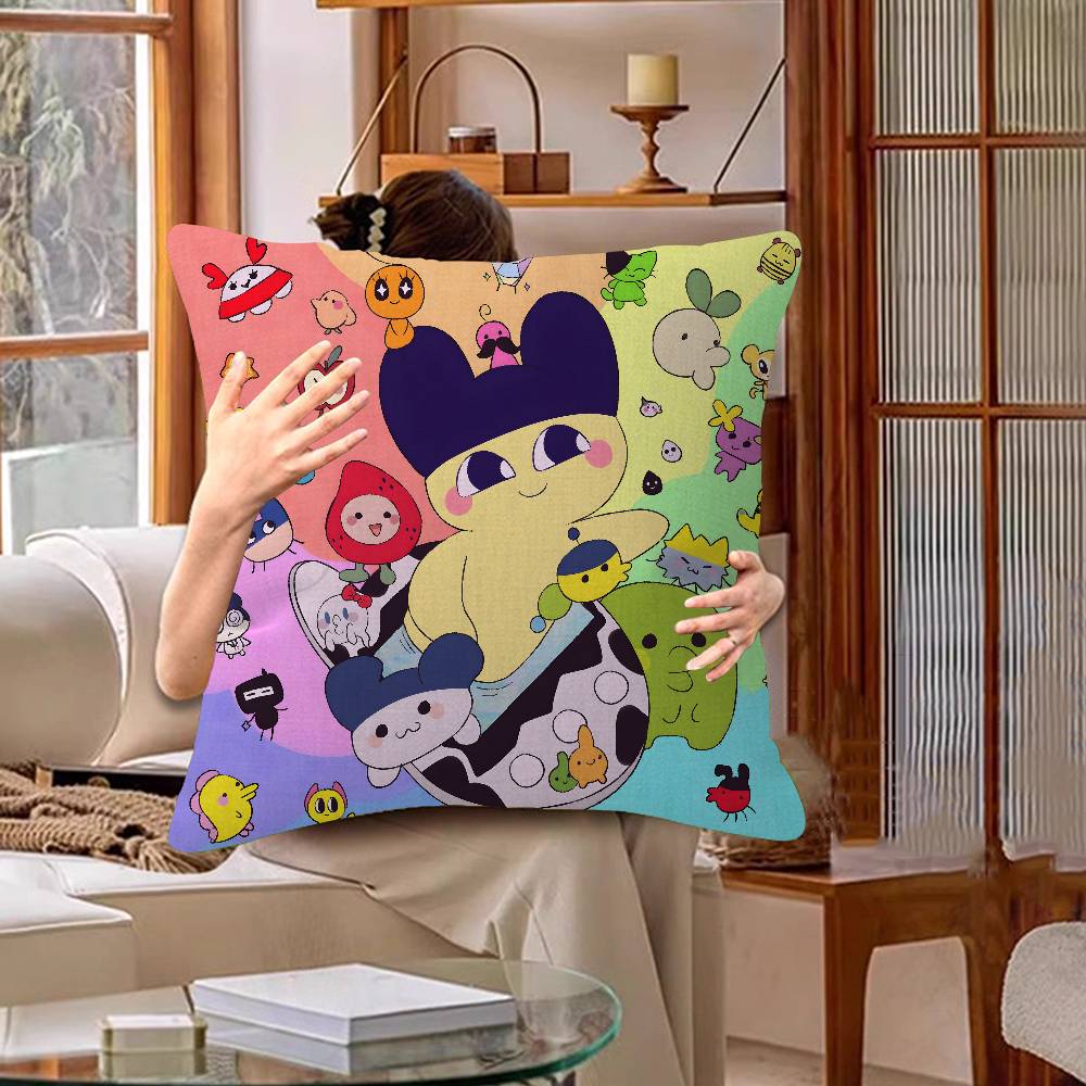 Game Fanart Cute Cartoon TTamagotchi Pillow Cushion Cover Pillowcase Living Room Sofa Home Decor Customized