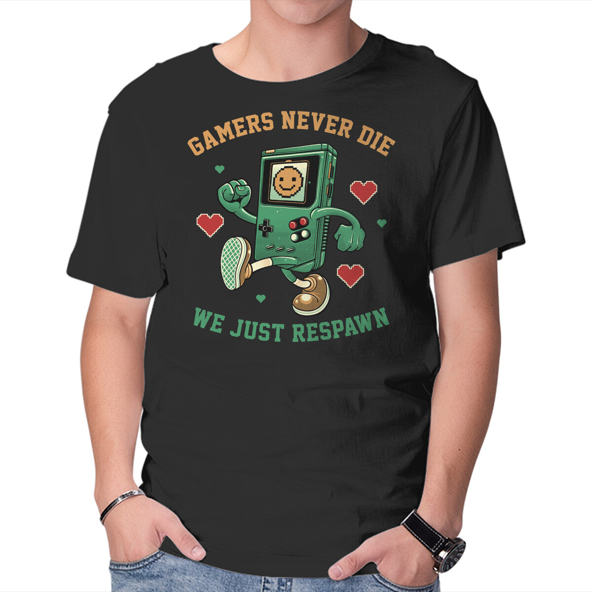 Unisex Crew Neck T-Shirt Gamers Respawn Graphic Short Sleeve Casual Tee XXL