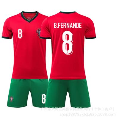 2024 Euro Cup Portugal Home Football Kit No.7 Ronaldo No.8 Bruno Fernandes No.11 Felix